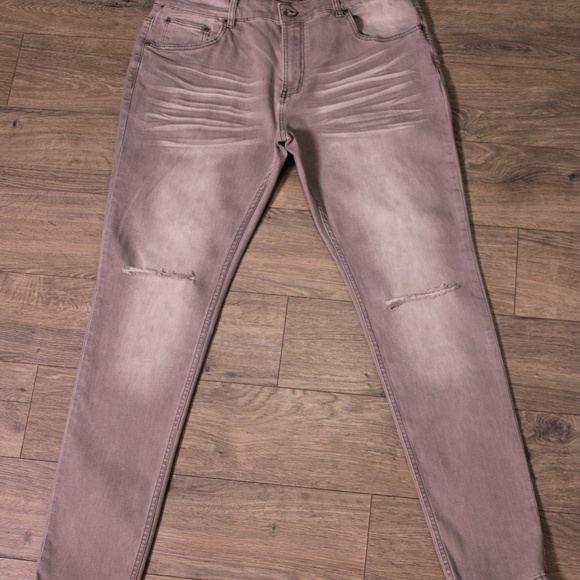 0281-Serenede Slim Fit Grey Distressed Jeans Size 38 – Streetwear Style - Picture 1 of 14